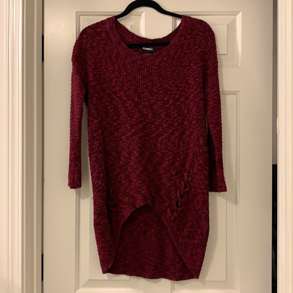 Express Hi/low Maroon Sweater XS